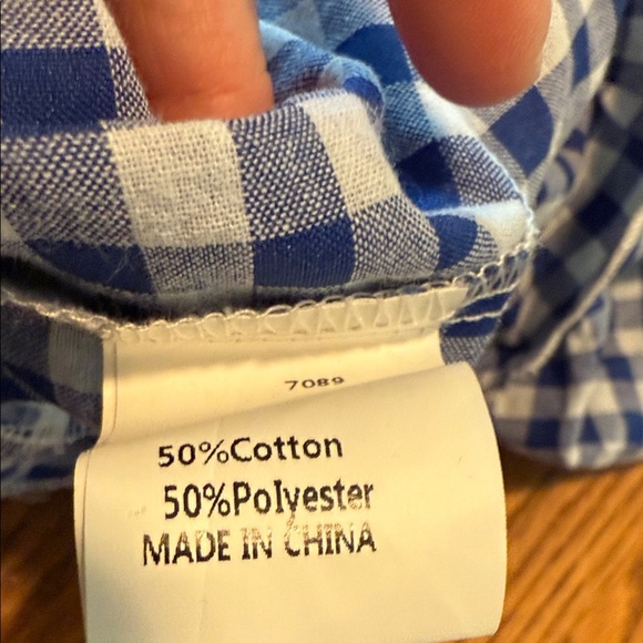 NWT BTFBM Blue Gingham Off-Shoulder  Elastic Waist Women’s Maxi Dress SZ XL - Picture 5 of 16